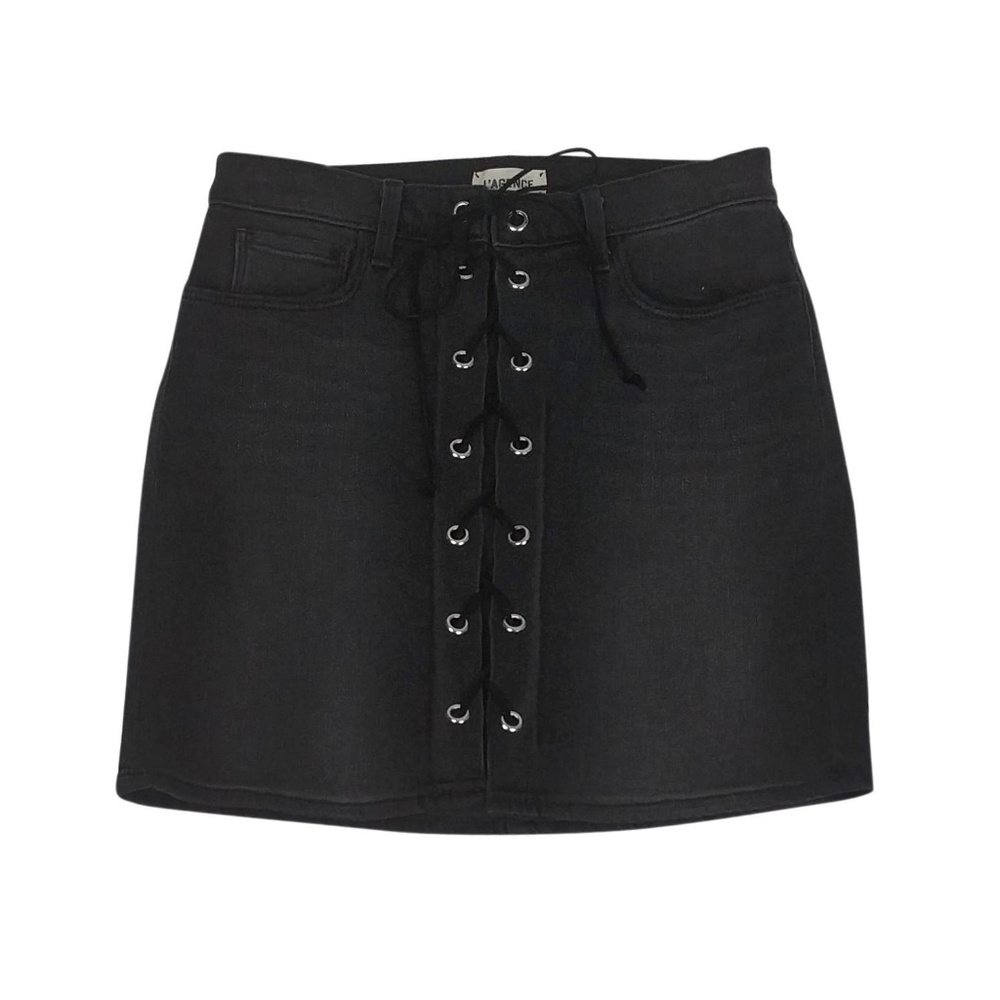 L'AGENCE lace-up front denim skirt